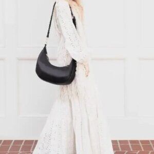 🖤 Jules Kae Zola Crescent Crossbody – Vegan Leather in Black 🖤